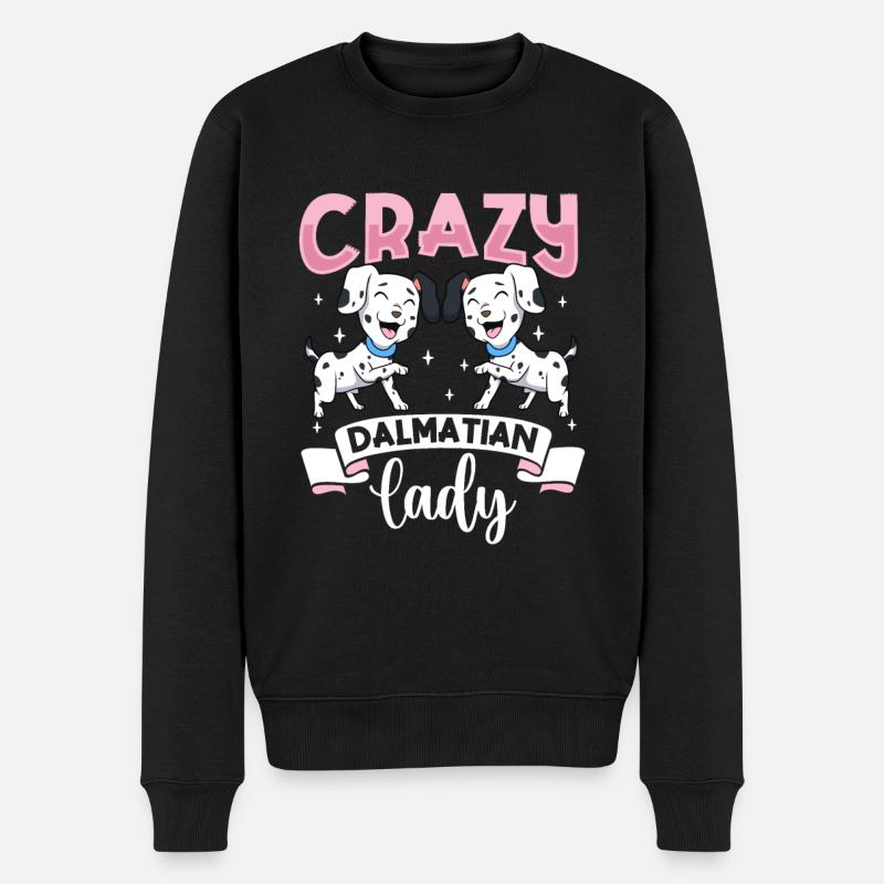 Crazy Dalmatian Lady - Dalmatiner - Pull Premium bio Homme - noir