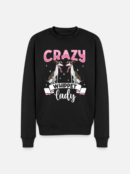 Crazy Whippet Lady - Whippet - Men's Premium Organic Jumper - black