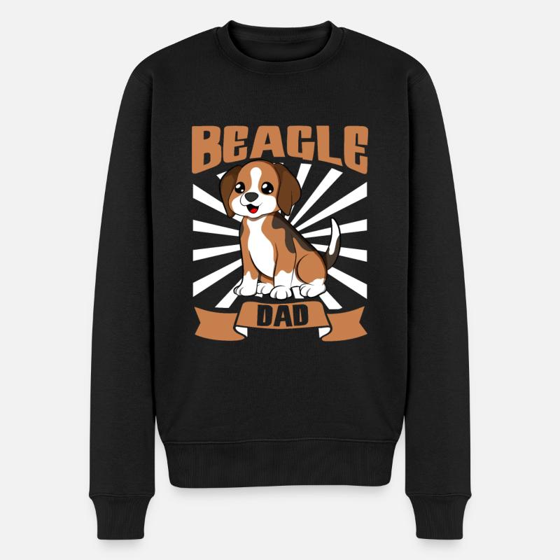 Beagle Dad - Beagle - Men's Premium Organic Jumper - black