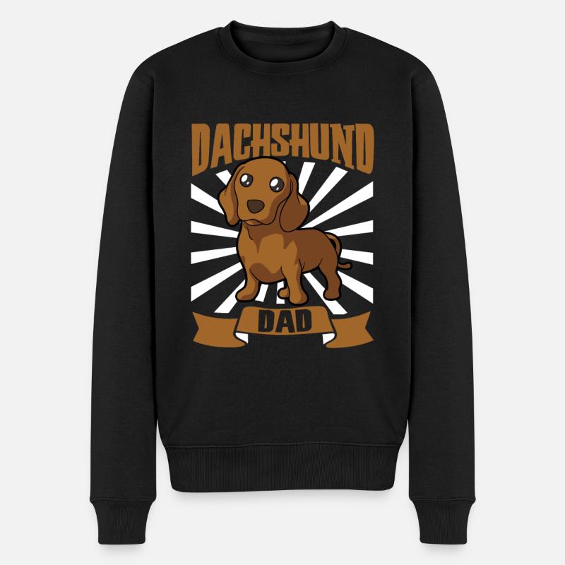 Papa teckel - Dackel - Pull Premium bio Homme - noir