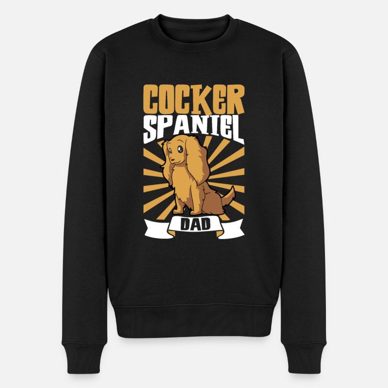 Cocker Spaniel Dad - Cocker Spaniel - Männer Premium Bio Pullover - Schwarz