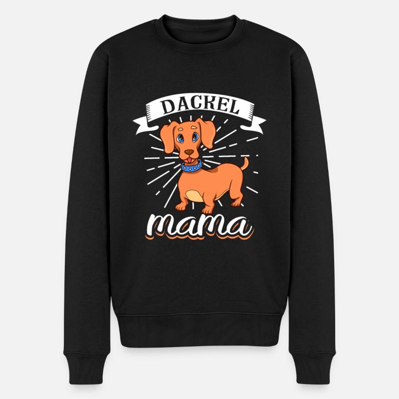 Dackel Mama - Dackel - Männer Premium Bio Pullover - Schwarz