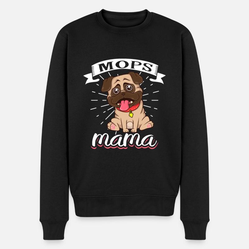 Pug Maman - Carlin - Pull Premium bio Homme - noir
