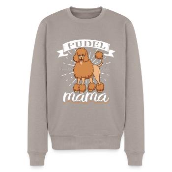 Pudel Mama - Pudel - Männer Premium Bio Pullover - Taupe - Vorne - Nico (187cm)