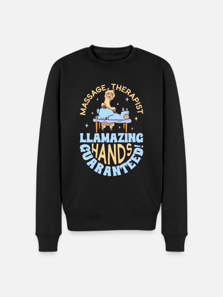 Llamazing hands guaranteed - Massage - Men's Premium Organic Jumper - black