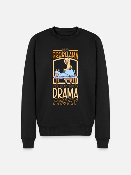 No Probllama - Massage - Men's Premium Organic Jumper - black
