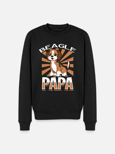 Beagle Papa - Beagle - Men's Premium Organic Jumper - black