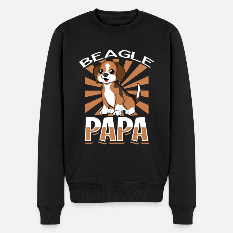 Beagle Papa - Beagle - Men's Premium Organic Jumper - black