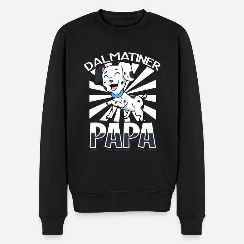 Papa dalmatien - Dalmatien - Pull Premium bio Homme - noir