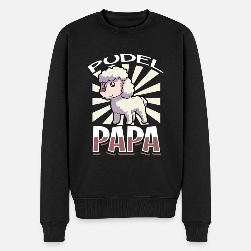 Papa caniche - Caniche - Pull Premium bio Homme - noir