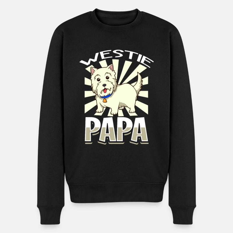 Westie Papa - West Highland Terrier - Pull Premium bio Homme - noir