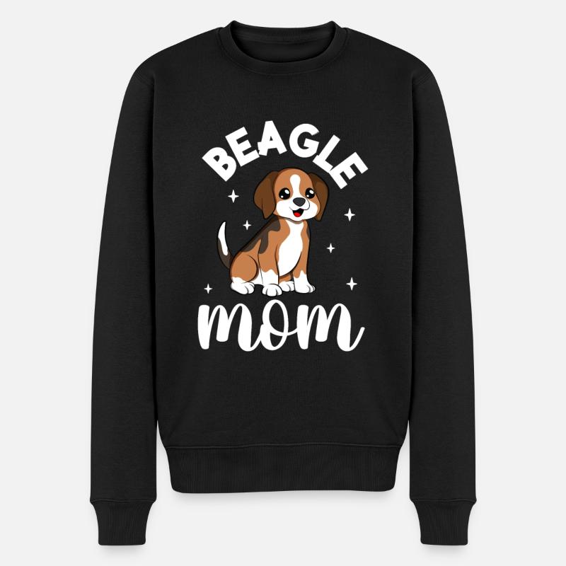 Beagle Mom - Beagle - Men's Premium Organic Jumper - black