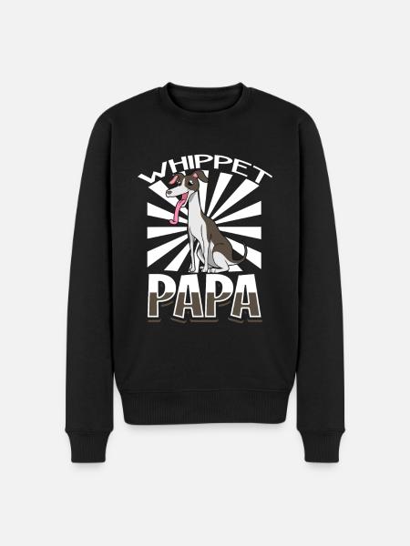 Whippet Daddy - Whippet - Men's Premium Organic Jumper - black