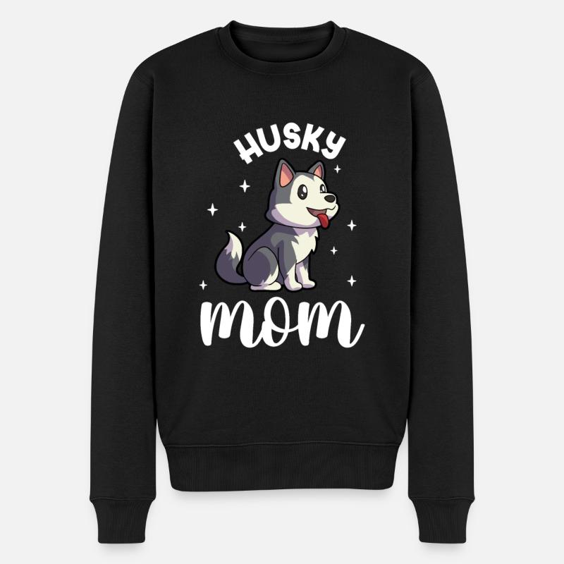 Maman husky - Husky sibérien - Pull Premium bio Homme - noir