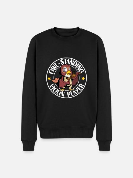 Owl on the violin - Men's Premium Organic Jumper - black