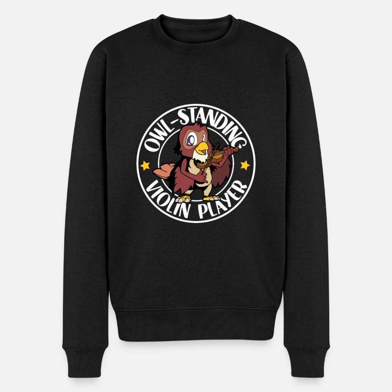 Hibou au violon - Pull Premium bio Homme - noir