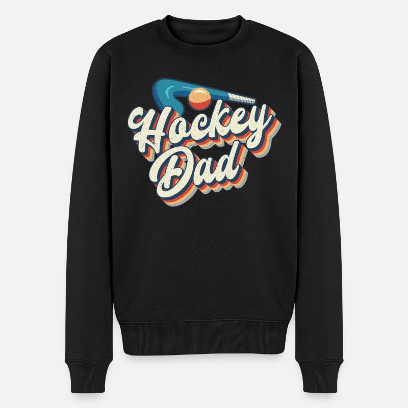 Field Hockey Dad Retro Hockey Dad - Männer Premium Bio Pullover - Schwarz