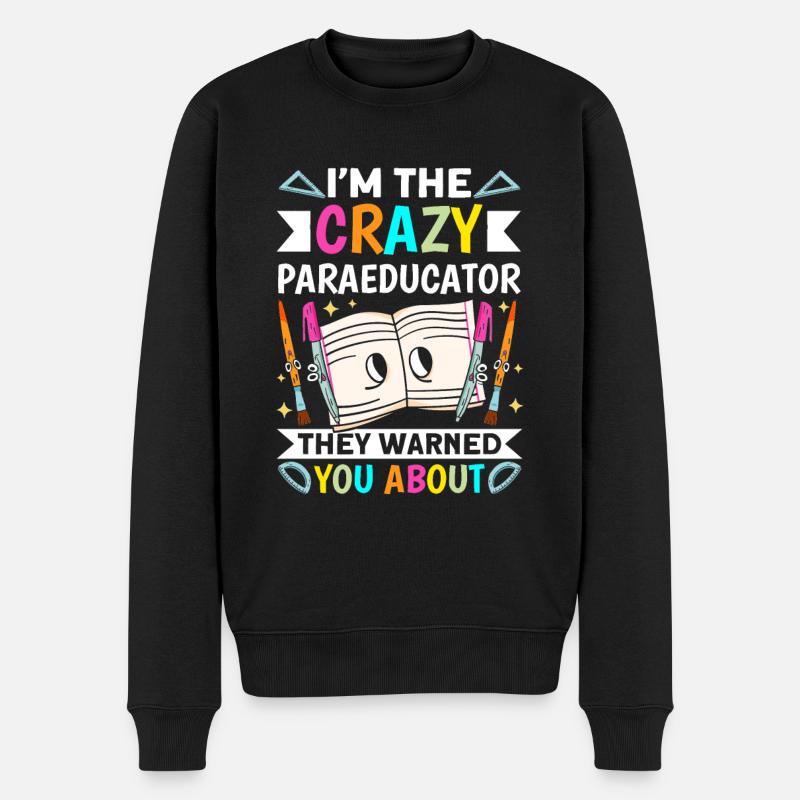 Lustiger Paraprolehrer Paraprofessional - Männer Premium Bio Pullover - Schwarz