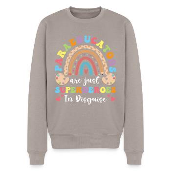 Paraprofessional -Paraeducator in the classroom - Men's Premium Organic Jumper - taupe - Front - Nico (187cm)