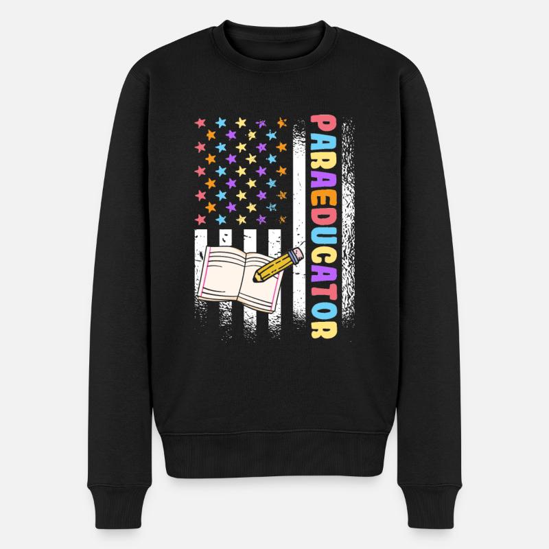 Classroom Assistant Paraprofessional US - Men's Premium Organic Jumper - black