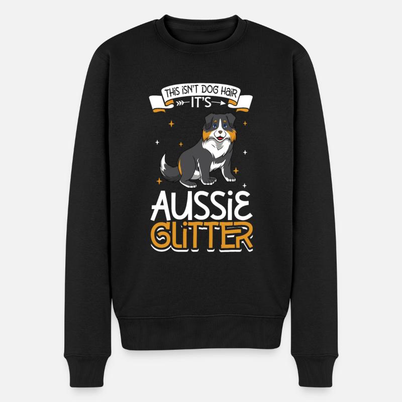 Aussie Glitzer - Männer Premium Bio Pullover - Schwarz