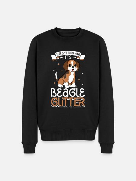 Beagle Glitter - Men's Premium Organic Jumper - black