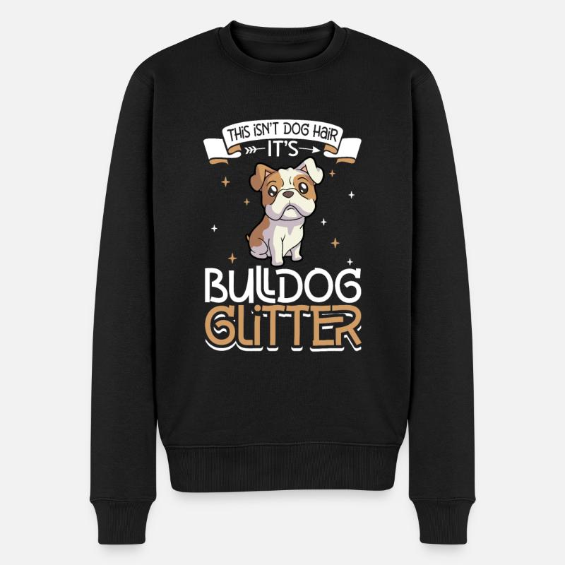 Bulldog Glitzer - Männer Premium Bio Pullover - Schwarz