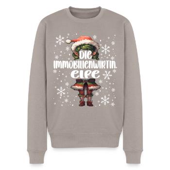 Weihnachtsoutfit Immobilienwirtin - Männer Premium Bio Pullover - Taupe - Vorne - Nico (187cm)