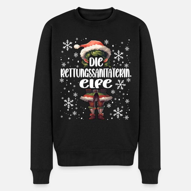 Weihnachtsoutfit Rettungssanitäterin - Männer Premium Bio Pullover - Schwarz