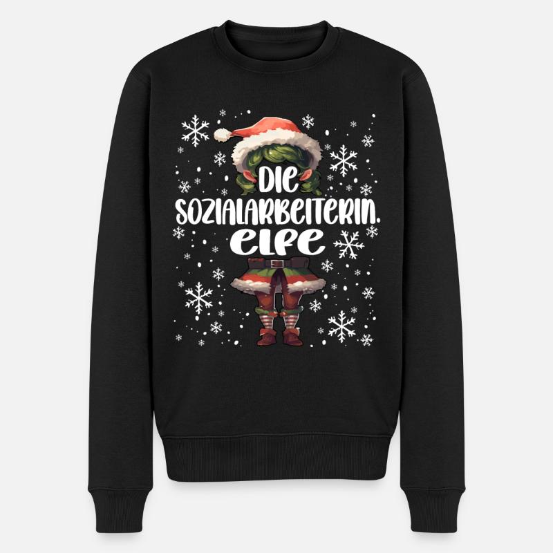 Weihnachtsoutfit Sozialarbeiterin - Männer Premium Bio Pullover - Schwarz