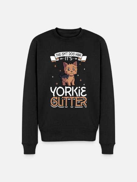 Yorkie Glitter - Men's Premium Organic Jumper - black
