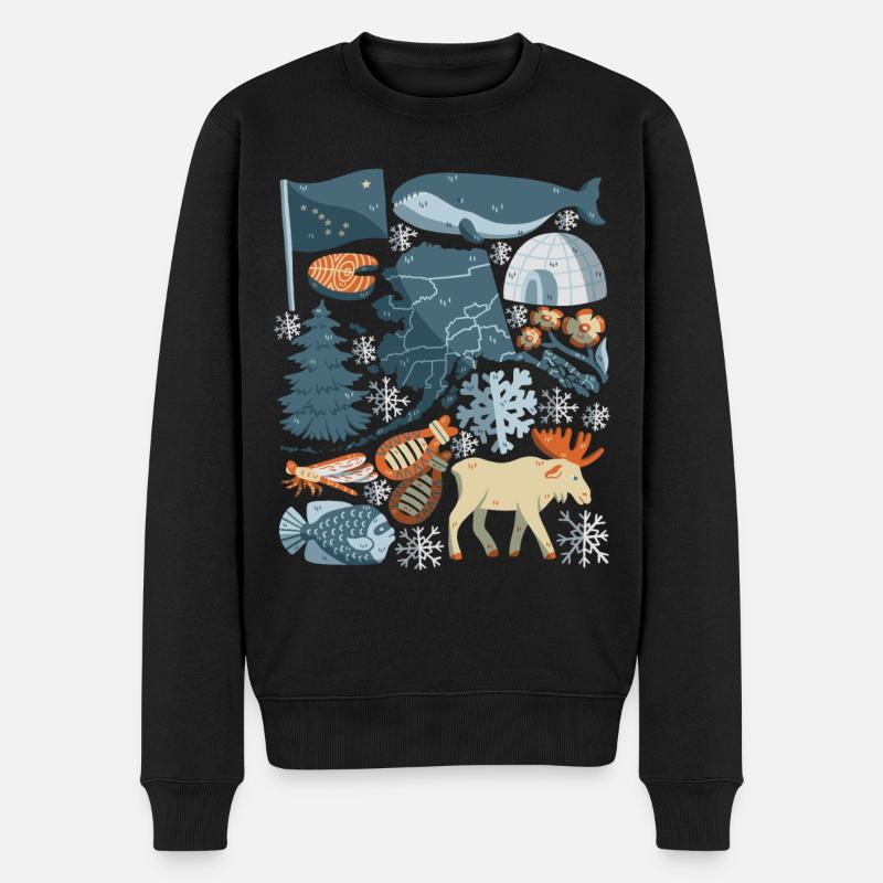 Alaska - Männer Premium Bio Pullover - Schwarz