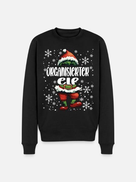Weihnachtsoutfit Organisierter Elf - Männer Premium Bio Pullover - Schwarz