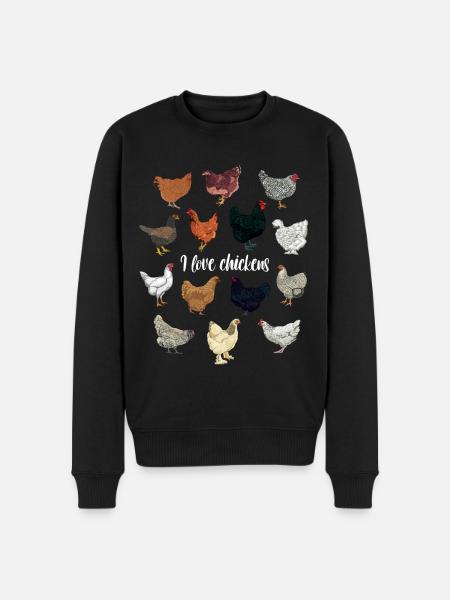 I love chickens - Men's Premium Organic Jumper - black
