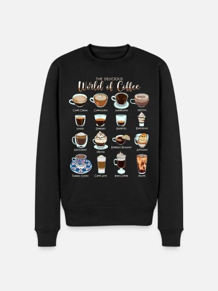 Den lækre verden af kaffe - kaffe - Økologisk premium-sweatshirt til mænd - sort