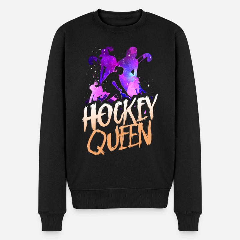 Field Hockey Space Hockey Queen - Männer Premium Bio Pullover - Schwarz