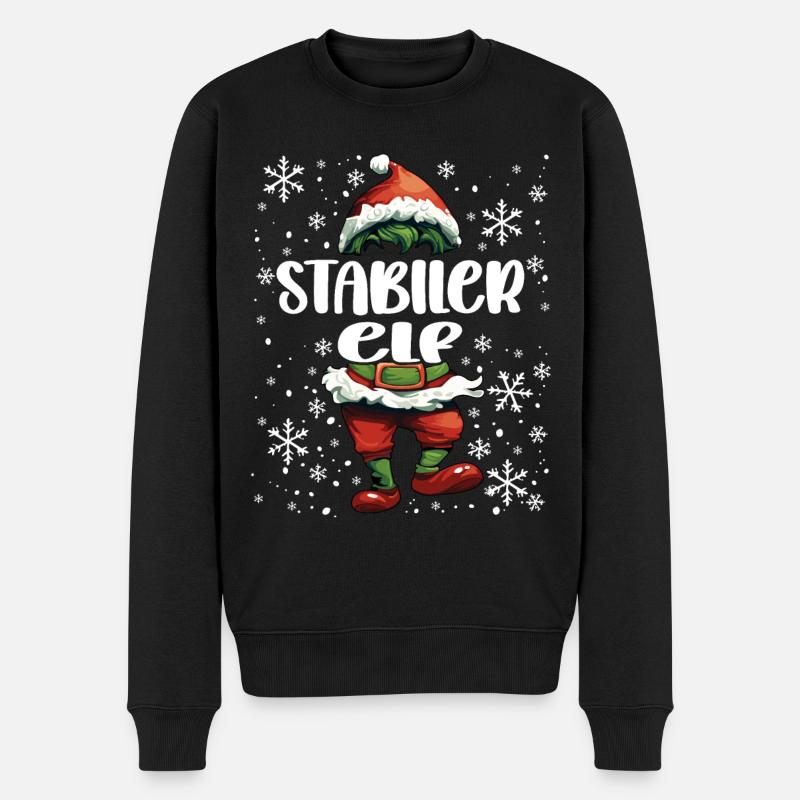 Weihnachtsoutfit Stabiler Elf - Männer Premium Bio Pullover - Schwarz