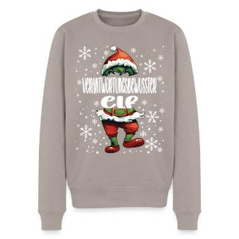 Weihnachtsoutfit Verantwortungsbewusster - Männer Premium Bio Pullover - Taupe - Vorne - Nico (187cm)