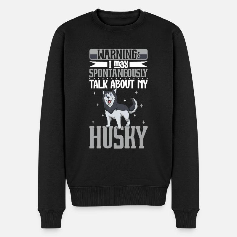 Amoureux des huskys de Sibérie - Pull Premium bio Homme - noir