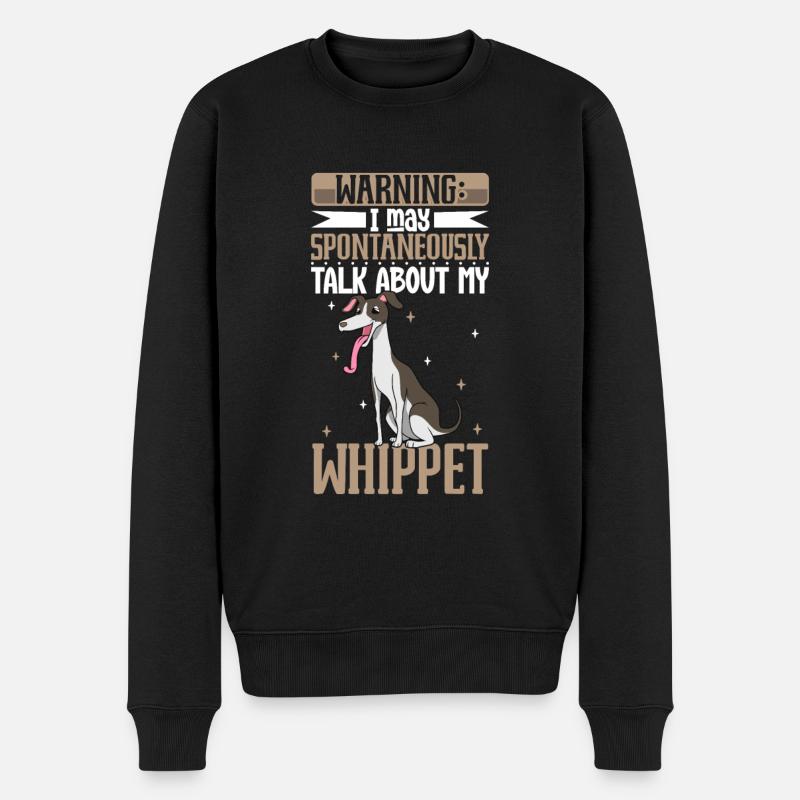 Whippet Liebhaber - Männer Premium Bio Pullover - Schwarz