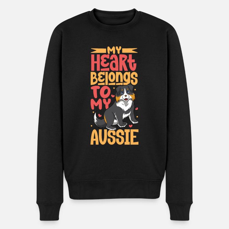 Dog Love - Berger australien - Pull Premium bio Homme - noir