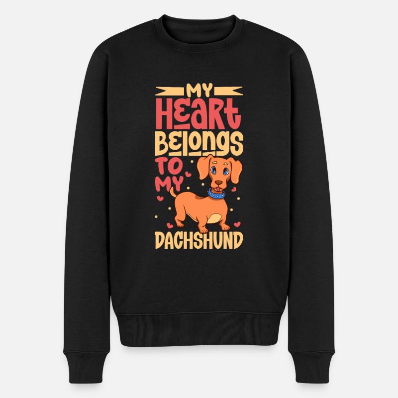 Amour du chien - Teckel - Pull Premium bio Homme - noir