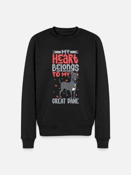 Dog Love - Great Dane - Men's Premium Organic Jumper - black