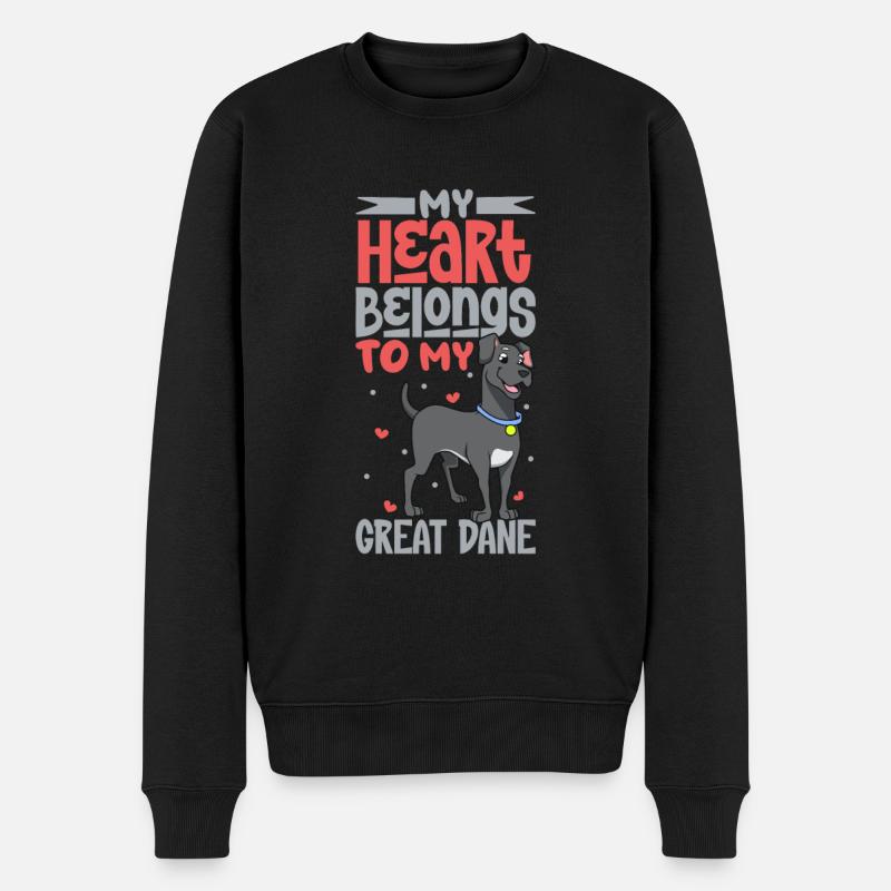 Amour des chiens - Dogue allemand - Pull Premium bio Homme - noir