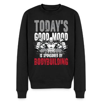 Today's Good Mood Bodybuilding - Männer Premium Bio Pullover - Schwarz - Vorne - Nico (187cm)