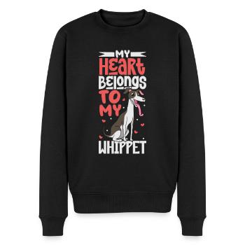 Dog Love - Whippet - Men's Premium Organic Jumper - black - Front - Nico (187cm)