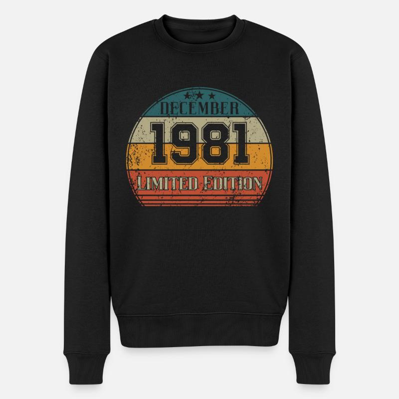 Anniversaire - Edition Limitée Décembre 1981 - Pull Premium bio Homme - noir