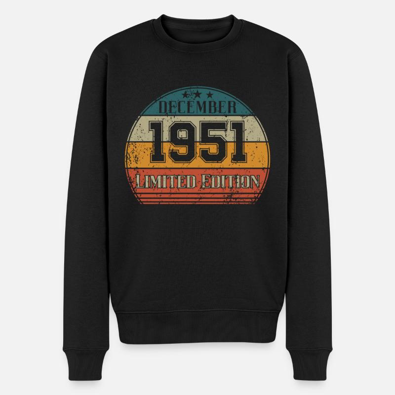 Anniversaire - Edition Limitée Décembre 1951 - Pull Premium bio Homme - noir