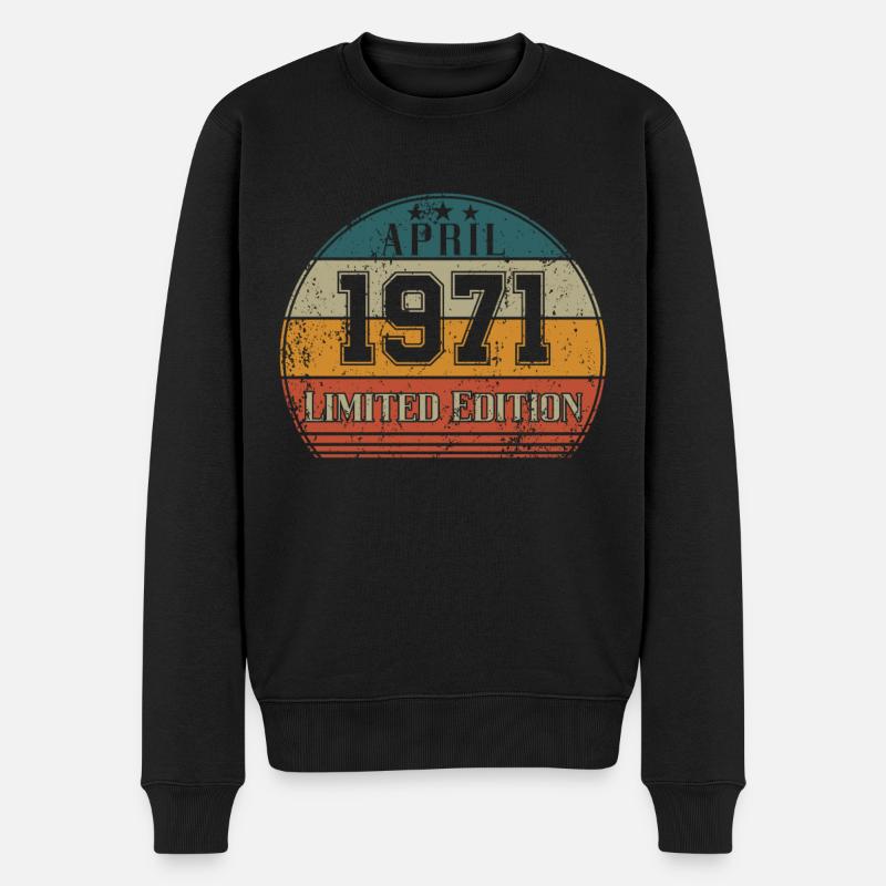 Anniversaire - Edition Limitée Avril 1971 - Pull Premium bio Homme - noir