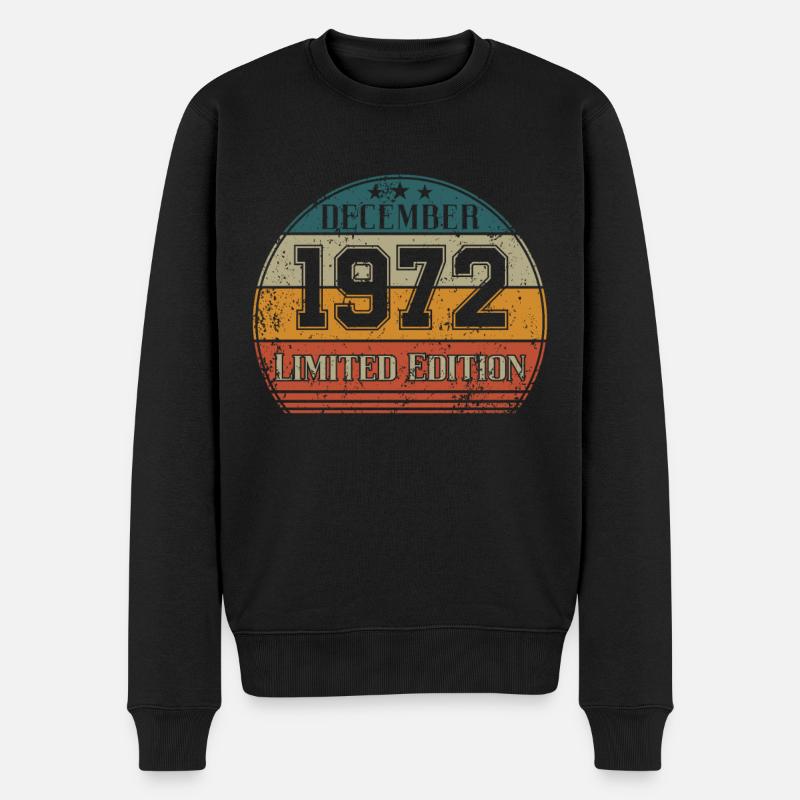 Anniversaire - Edition Limitée Décembre 1972 - Pull Premium bio Homme - noir